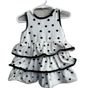 Kate Spade New York Infant Polka Dot Ruffles White and Black Dress - 24 Months